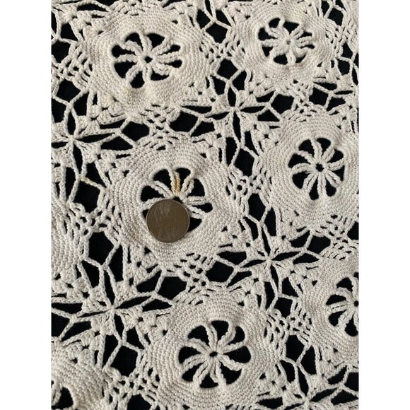 Vintage Handmade Crochet Lace Tablecloth 59x62 - Picture 7 of 11